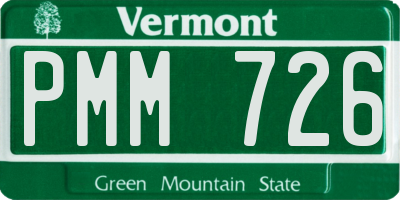 VT license plate PMM726