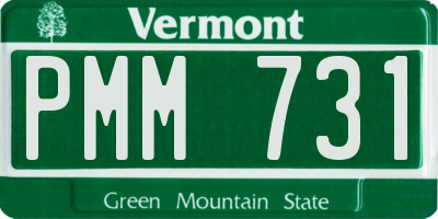 VT license plate PMM731