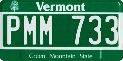 VT license plate PMM733