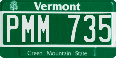 VT license plate PMM735