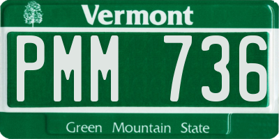 VT license plate PMM736