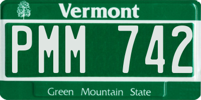 VT license plate PMM742