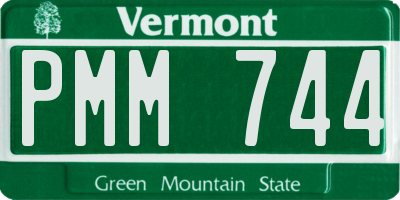 VT license plate PMM744