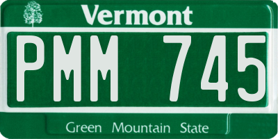 VT license plate PMM745