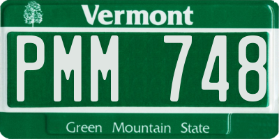 VT license plate PMM748