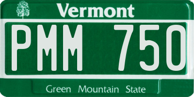VT license plate PMM750
