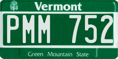 VT license plate PMM752