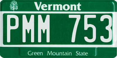 VT license plate PMM753