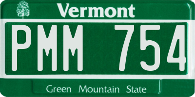 VT license plate PMM754