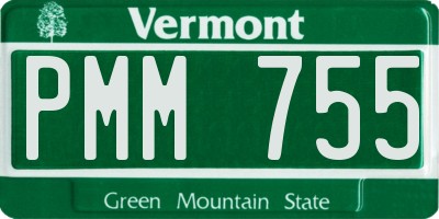 VT license plate PMM755