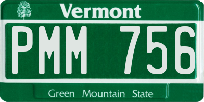 VT license plate PMM756