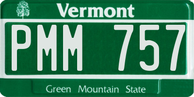 VT license plate PMM757