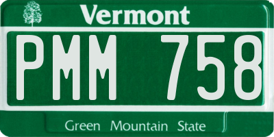 VT license plate PMM758