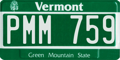 VT license plate PMM759