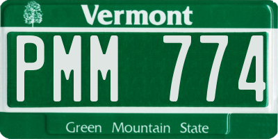 VT license plate PMM774