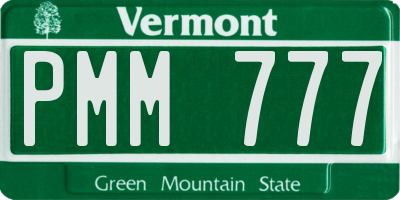 VT license plate PMM777