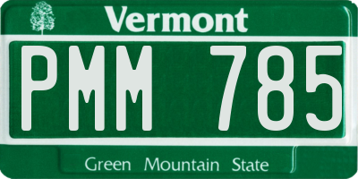 VT license plate PMM785