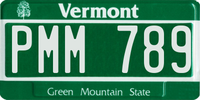 VT license plate PMM789