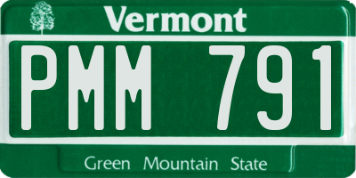 VT license plate PMM791
