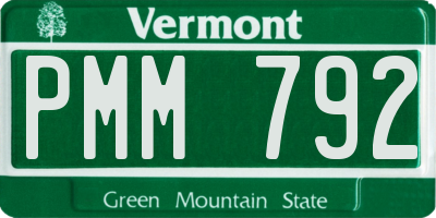 VT license plate PMM792