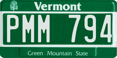 VT license plate PMM794