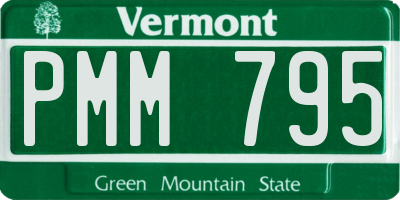 VT license plate PMM795