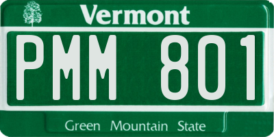 VT license plate PMM801