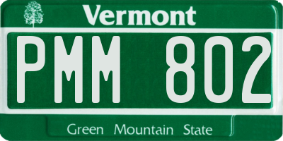 VT license plate PMM802