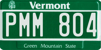 VT license plate PMM804