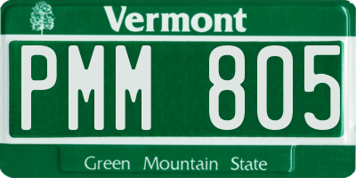 VT license plate PMM805