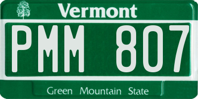 VT license plate PMM807
