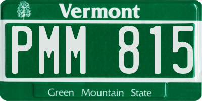 VT license plate PMM815