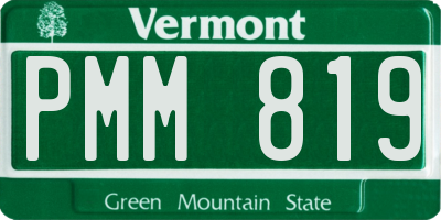 VT license plate PMM819