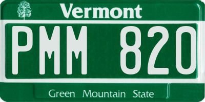 VT license plate PMM820