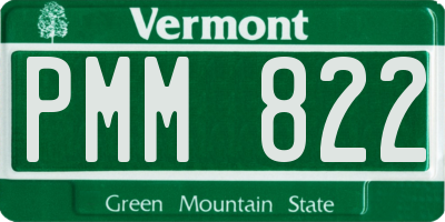 VT license plate PMM822