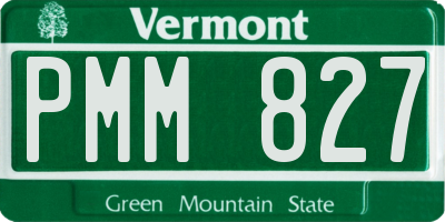 VT license plate PMM827