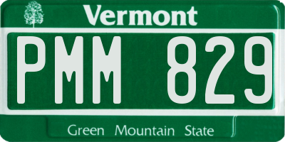 VT license plate PMM829