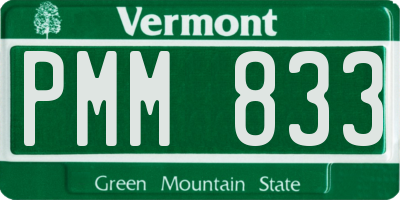VT license plate PMM833