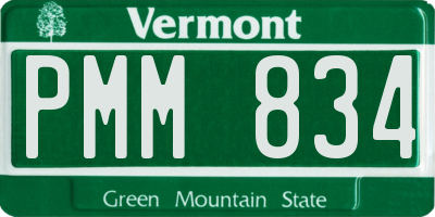 VT license plate PMM834