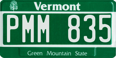 VT license plate PMM835
