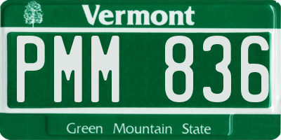 VT license plate PMM836
