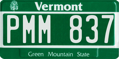 VT license plate PMM837