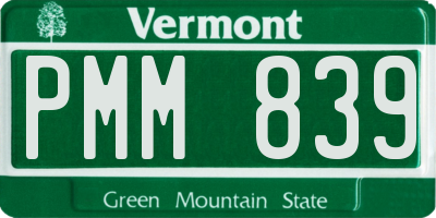 VT license plate PMM839