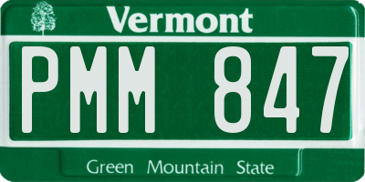 VT license plate PMM847