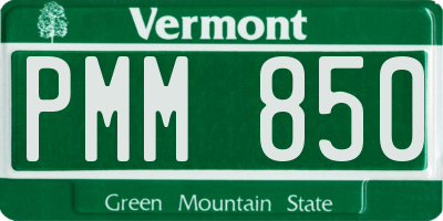 VT license plate PMM850