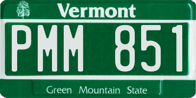 VT license plate PMM851
