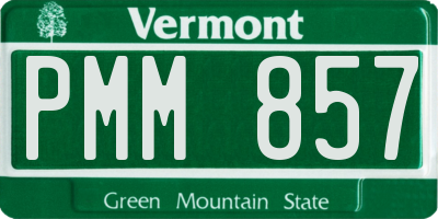 VT license plate PMM857