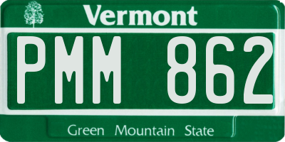 VT license plate PMM862