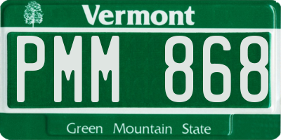 VT license plate PMM868