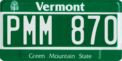 VT license plate PMM870